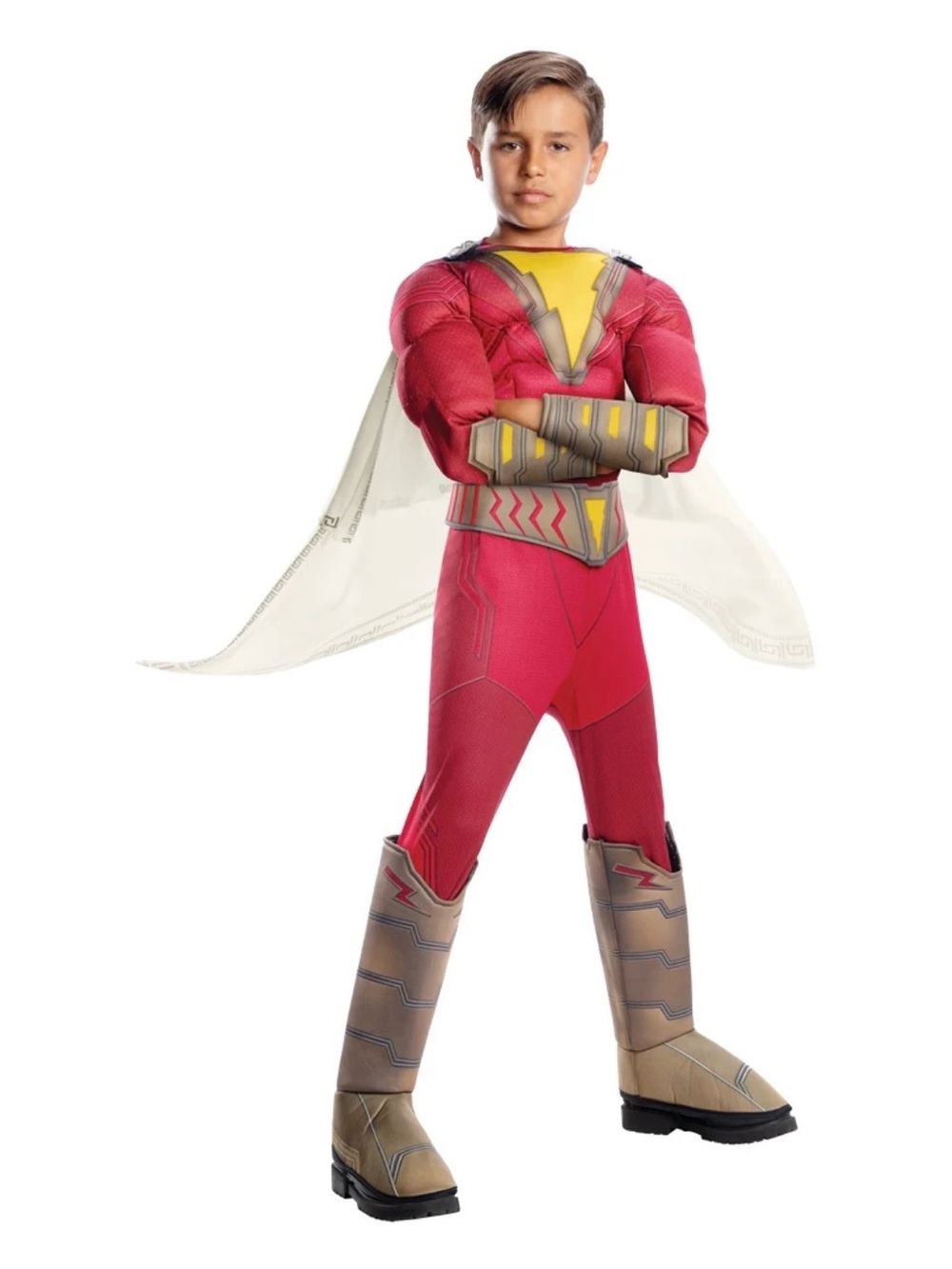 Boy's Muscle Shazam Superhero Suit Deluxe Costume